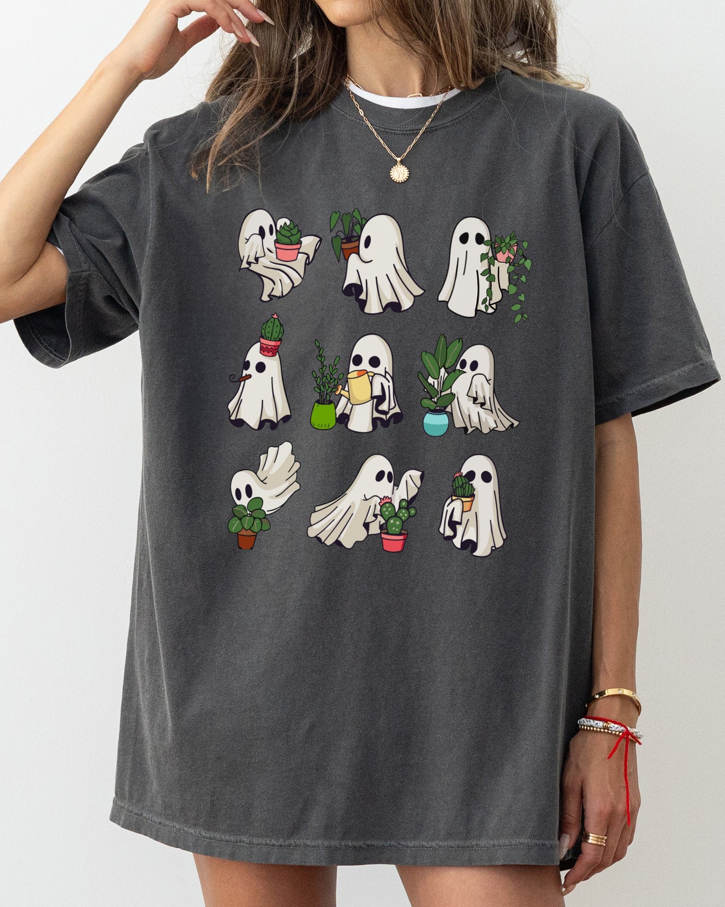Mini Ghosts, Plant Lover, Skeleton, Coffin, Funny, Pumpkin, Spooky, Witch, Aesthetic, Meme, Halloween, Costume, Tshirt Comfort Colors T-Shirt