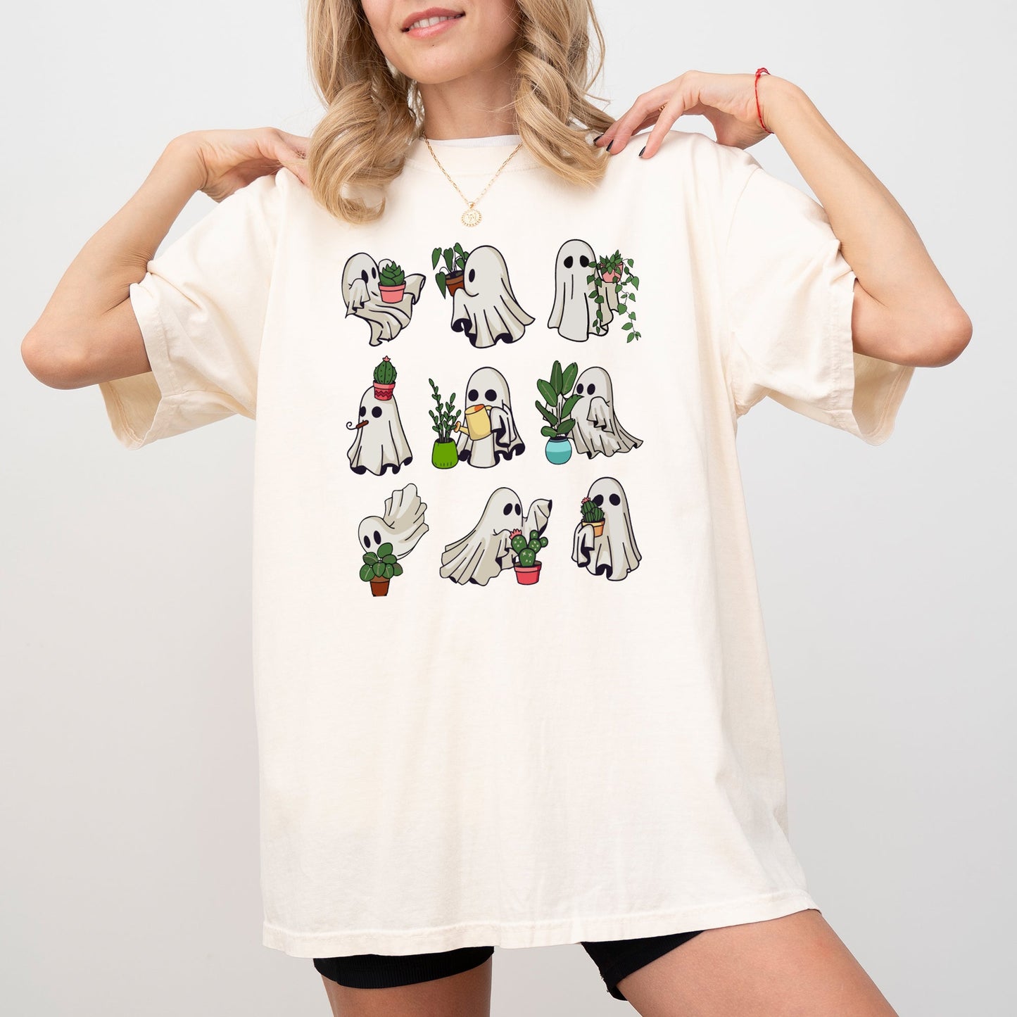 Mini Ghosts, Plant Lover, Skeleton, Coffin, Funny, Pumpkin, Spooky, Witch, Aesthetic, Meme, Halloween, Costume, Tshirt Comfort Colors T-Shirt