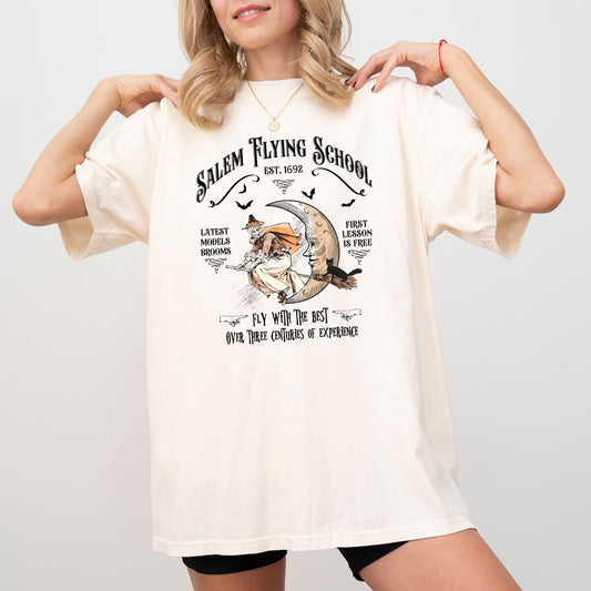 Salem, Flying School, Skeleton, Funny, Spooky, Witch, Aesthetic, Meme, Halloween, Costume, Tshirt Comfort Colors T-Shirt