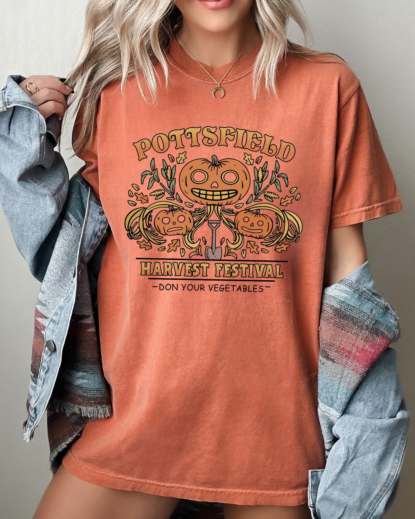 Harvest Festival, Pottsfield, Funny, Spooky, Witch, Aesthetic, Meme, Halloween, Costume, Tshirt Comfort Colors T-Shirt