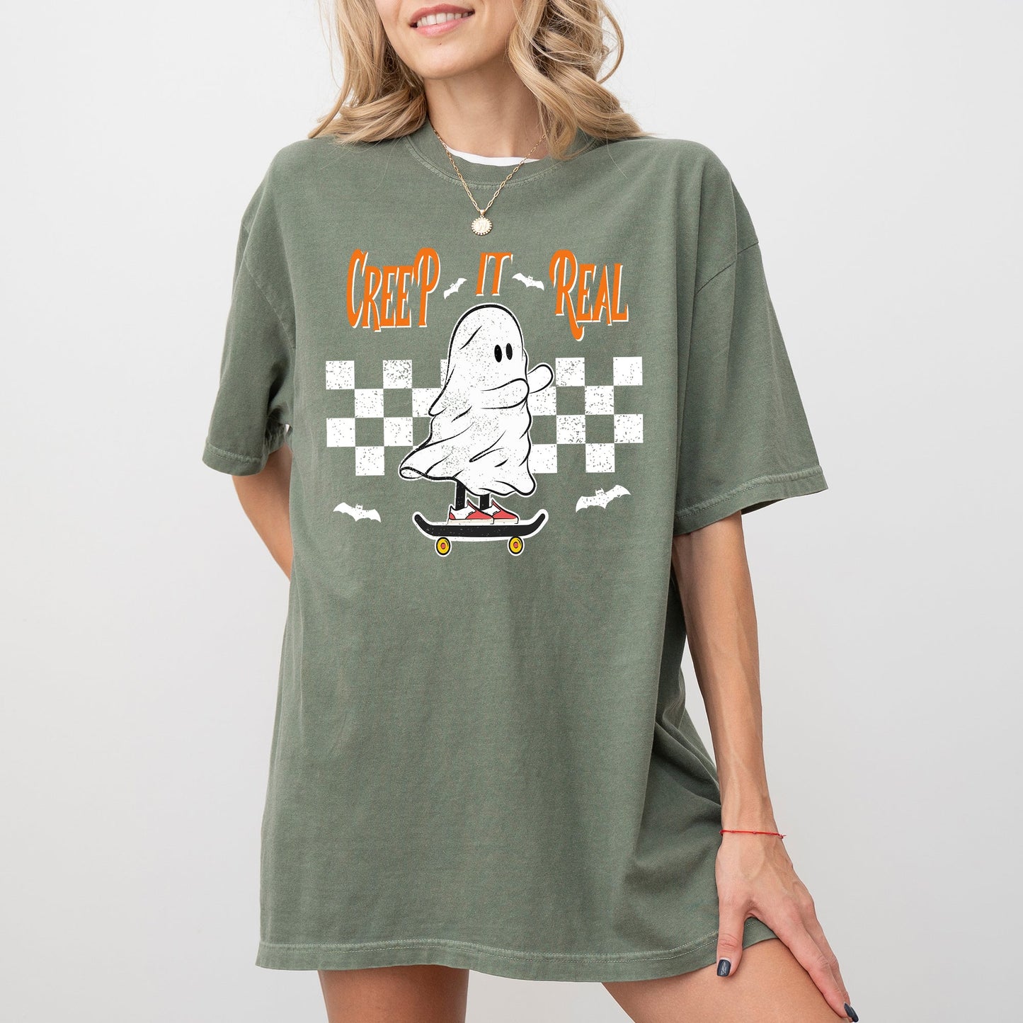 Creep It Real, Ghost, Skeleton, Funny, Spooky, Witch, Aesthetic, Meme, Halloween, Costume, Tshirt Comfort Colors T-Shirt