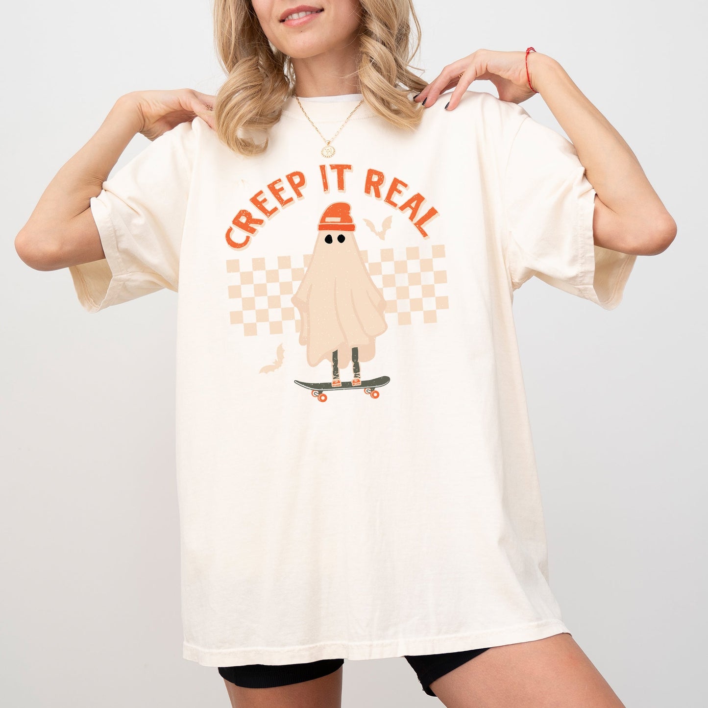 Creep It Real, Retro Ghost, Skeleton, Funny, Spooky, Witch, Aesthetic, Meme, Halloween, Costume, Tshirt Comfort Colors T-Shirt
