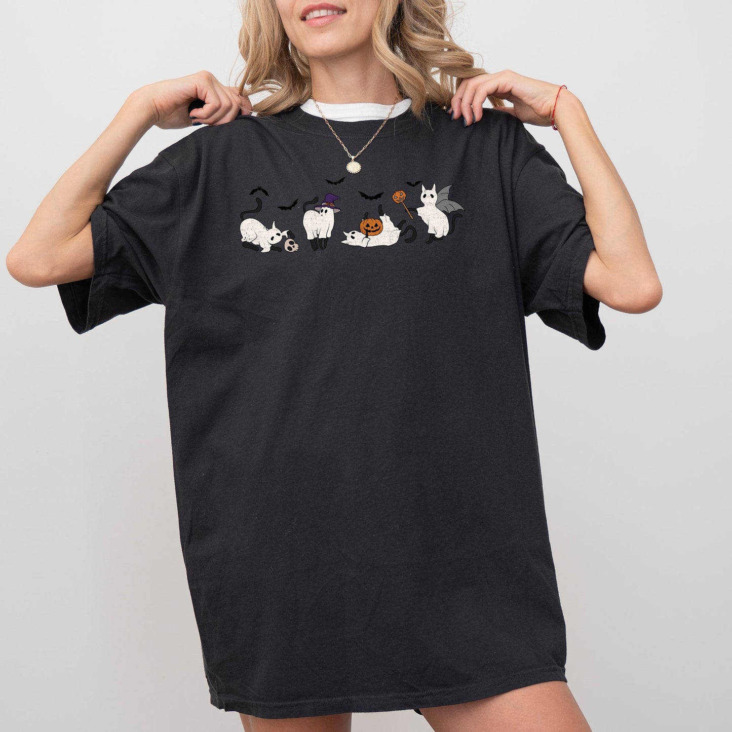 Mini Ghost Cats, Farm, Witch, Skull, Funny, Spooky, Aesthetic, Meme, Halloween, Costume, Tshirt Comfort Colors T-Shirt