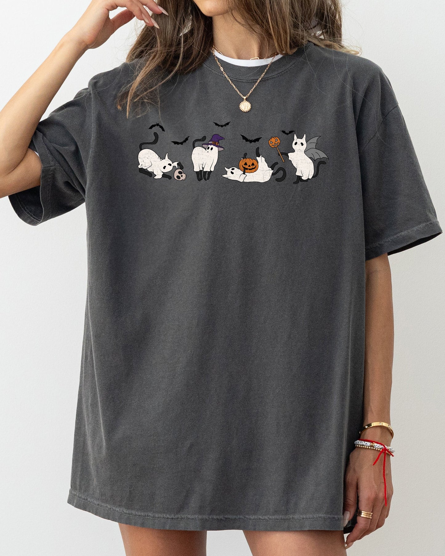 Mini Ghost Cats, Farm, Witch, Skull, Funny, Spooky, Aesthetic, Meme, Halloween, Costume, Tshirt Comfort Colors T-Shirt