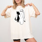 Ghost and Cat, Skeleton, Witch, Skull, Funny, Spooky, Aesthetic, Meme, Halloween, Costume, Tshirt Comfort Colors T-Shirt