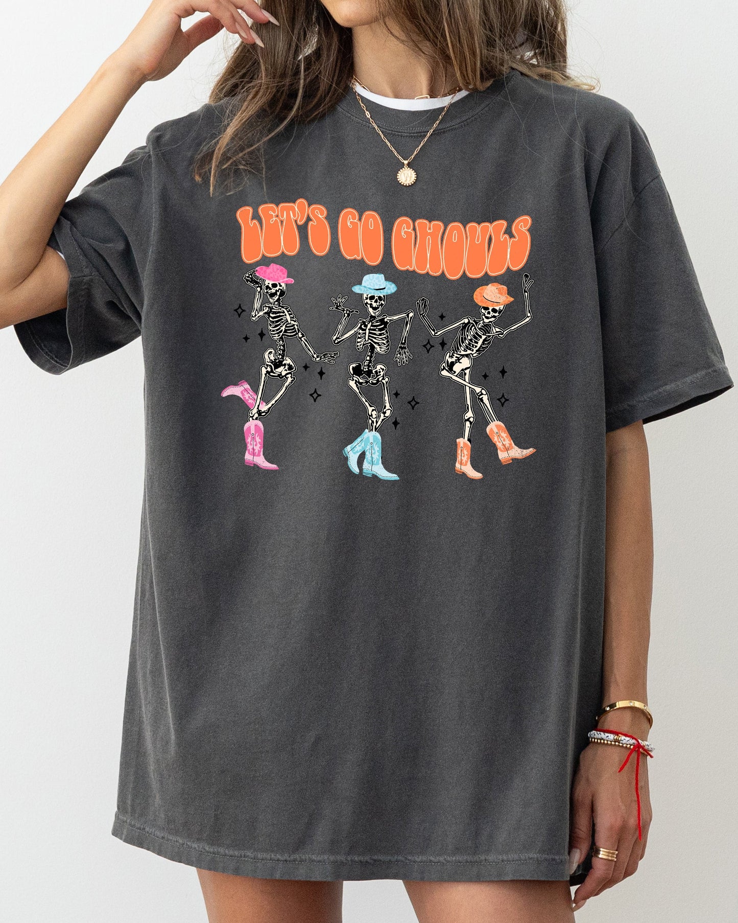 Let's Go Ghouls, Ghost, Western, Skeleton, Witch, Skull, Funny, Spooky, Aesthetic, Meme, Halloween, Costume, Tshirt Comfort Colors T-Shirt