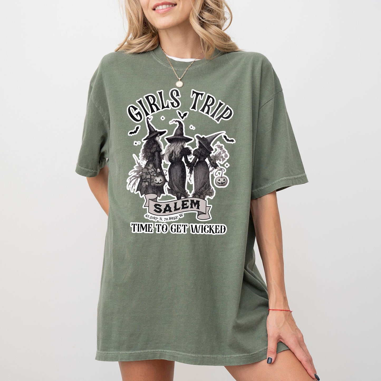 Girls Trip, Salem, Skeleton, Witch, Skull, Spooky, Aesthetic, Meme, Halloween, Costume, Tshirt Comfort Colors T-Shirt