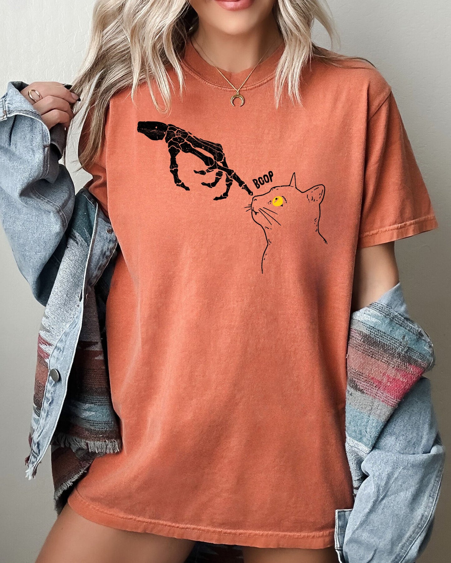 Boop Cat, Skeleton, Ghost, Witch, Skull, Spooky, Aesthetic, Meme, Halloween, Costume, Tshirt Comfort Colors T-Shirt