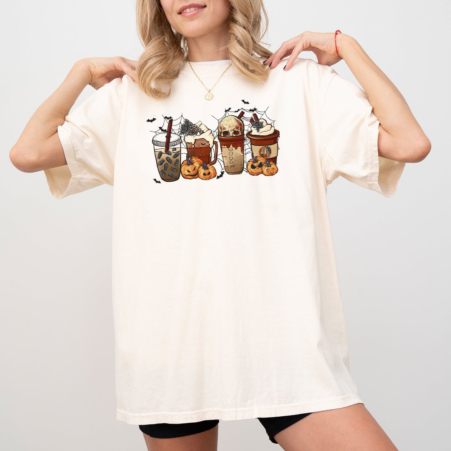 Halloween Coffee, Retro, Skeleton, Ghost, Witch, Skull, Spooky, Aesthetic, Meme, Halloween, Costume, Tshirt Comfort Colors T-Shirt