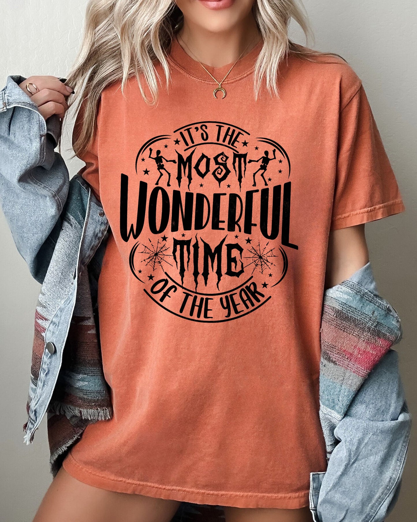 It's The Most Wonderful Time Of The Year, Skeleton, Spider Web, Witch, Skull, Spooky, Aesthetic, Meme, Halloween, Costume, Tshirt Comfort Colors T-Shirt
