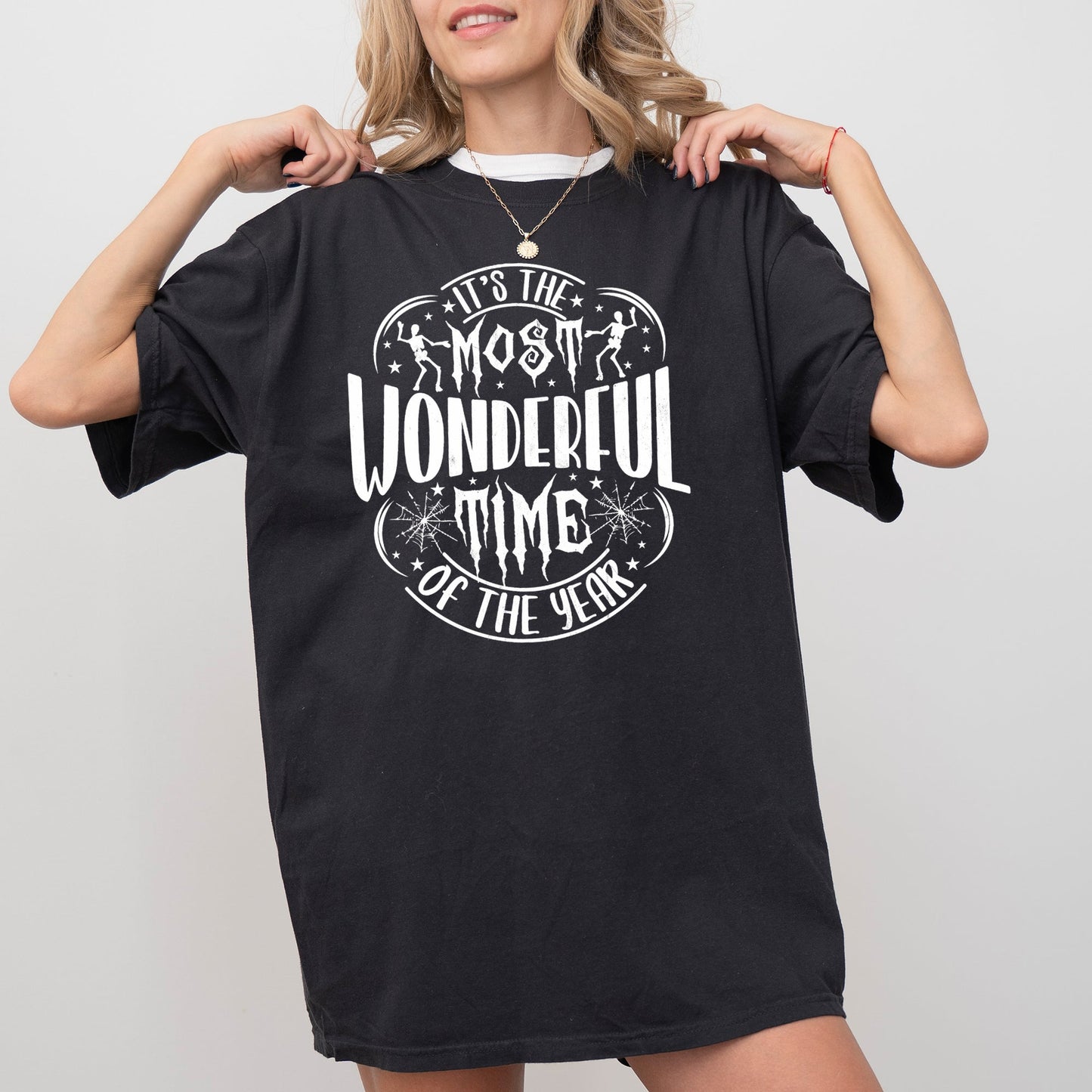 It's The Most Wonderful Time Of The Year, Skeleton, Spider Web, Witch, Skull, Spooky, Aesthetic, Meme, Halloween, Costume, Tshirt Comfort Colors T-Shirt