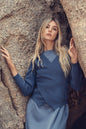 FAUX WRAP SWEATER