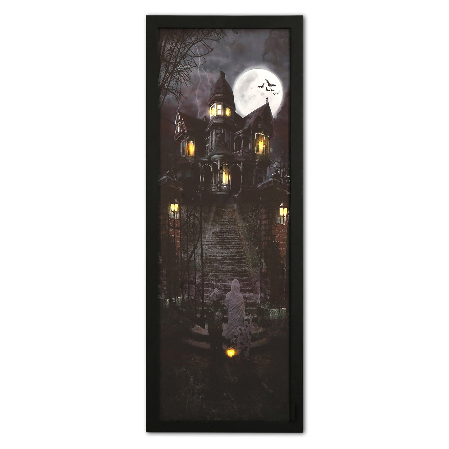 31" LIGHT UP Haunted House Wall Art