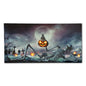 24" LIGHT UP Skeleton with Pumpkin Wall Art