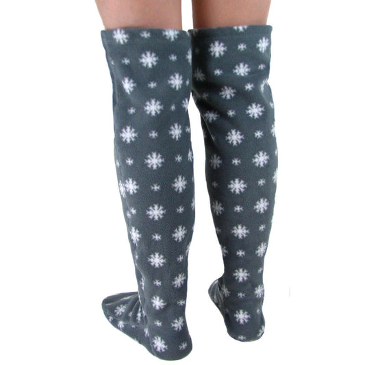 Over The Knee Fleece Socks - Snow