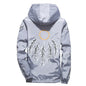 Hooded Jacket with Feather Print Plus Size Jacket