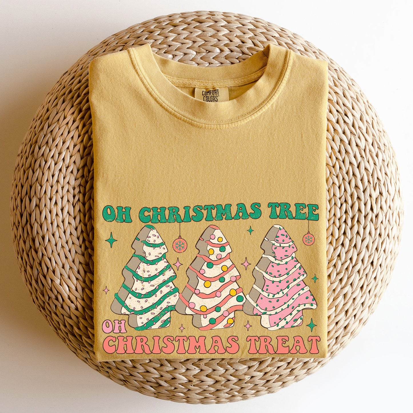 Oh Christmas Tree Treat, Snack, Little Debbie, Comfort Colors Tshirt