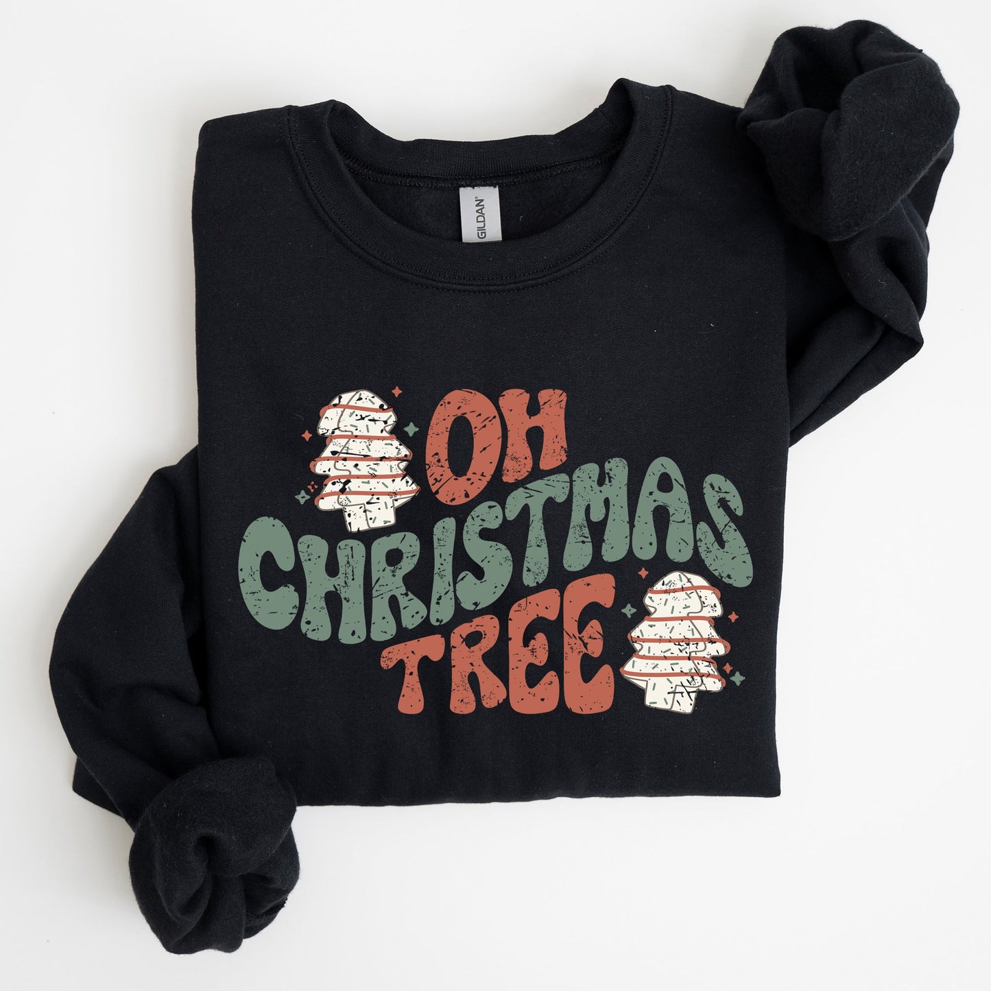 Oh Christmas Tree, Cakes, Snacks, Funny, Winter, Santa, Xmas Sweatshirt