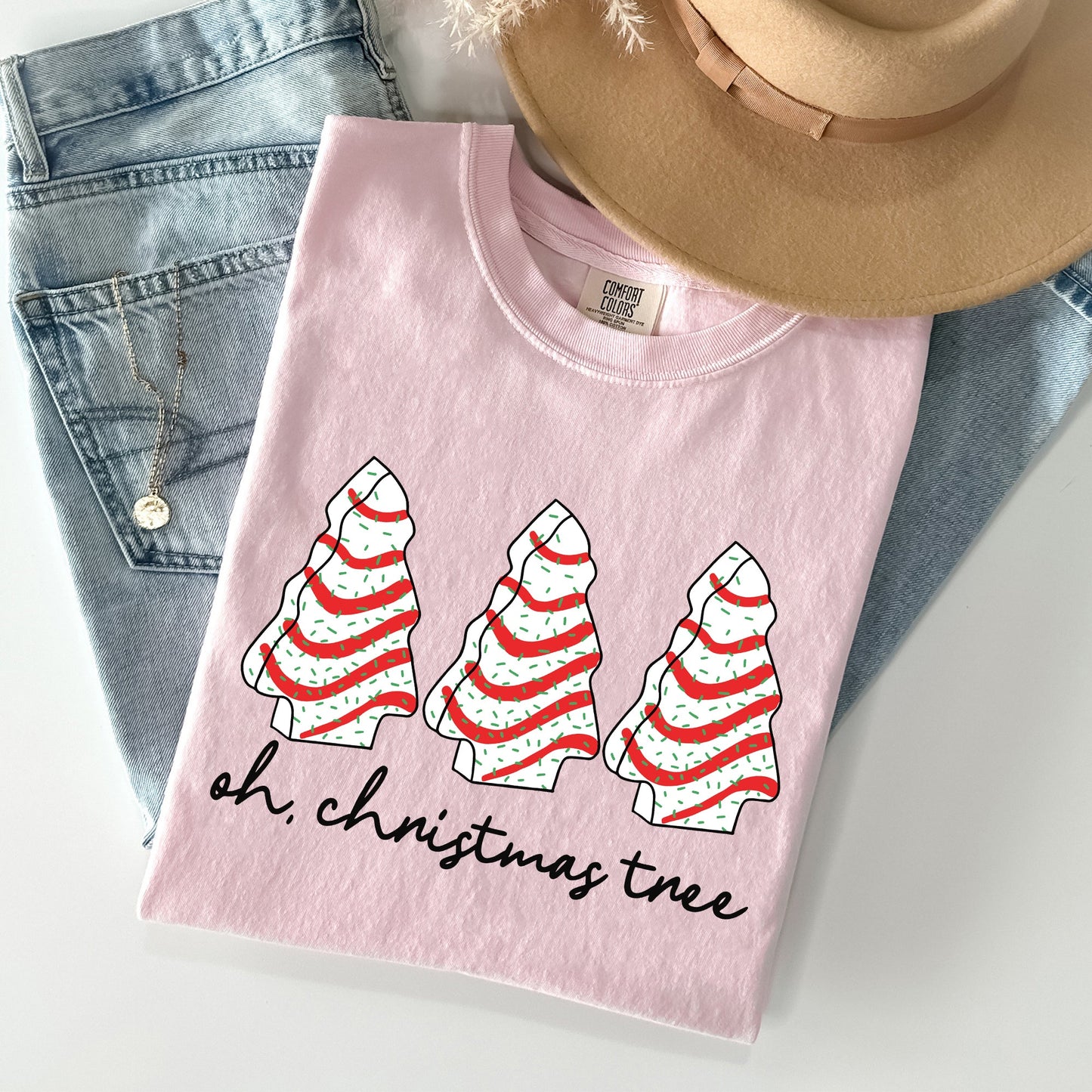 Oh Christmas Tree, Cakes, Winter, Snacks, Santa, Snow, Xmas Tshirt Comfort Colors T-Shirt