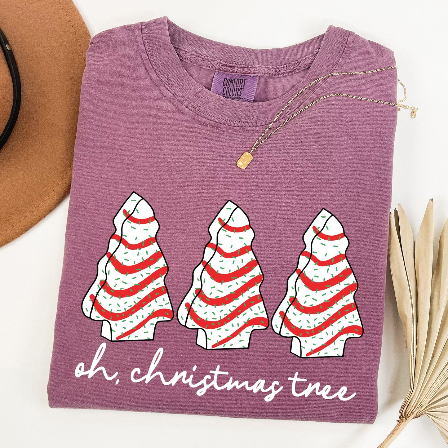 Oh Christmas Tree, Cakes, Winter, Snacks, Santa, Snow, Xmas Tshirt Comfort Colors T-Shirt