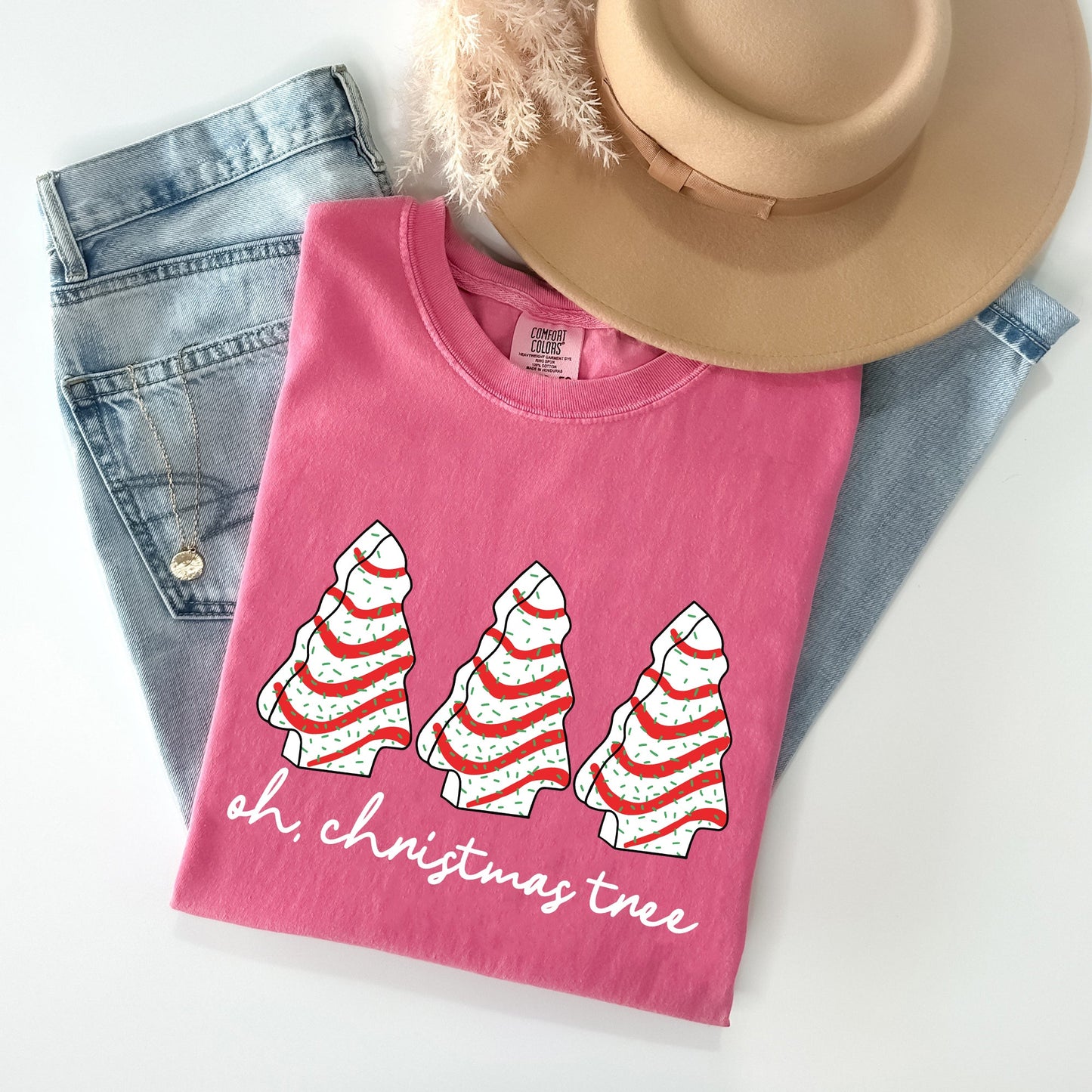 Oh Christmas Tree, Cakes, Winter, Snacks, Santa, Snow, Xmas Tshirt Comfort Colors T-Shirt