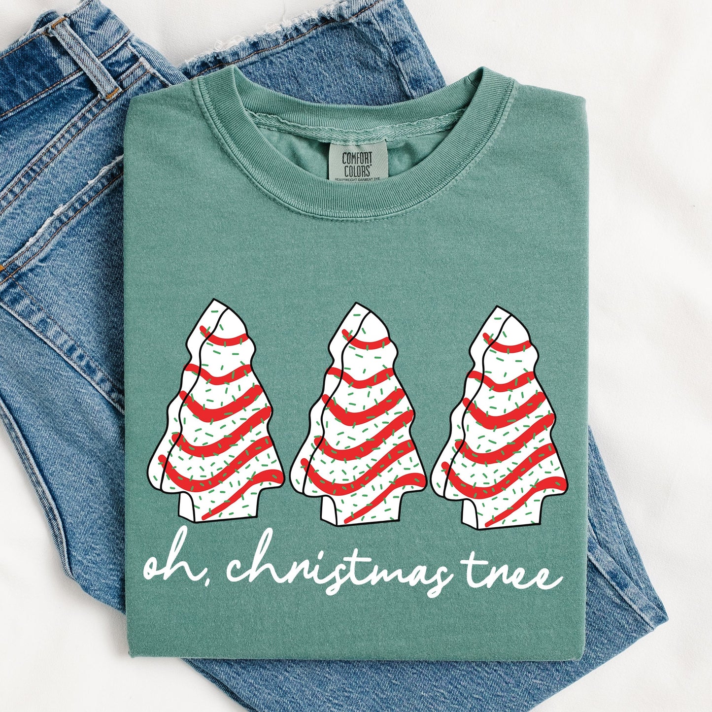 Oh Christmas Tree, Cakes, Winter, Snacks, Santa, Snow, Xmas Tshirt Comfort Colors T-Shirt