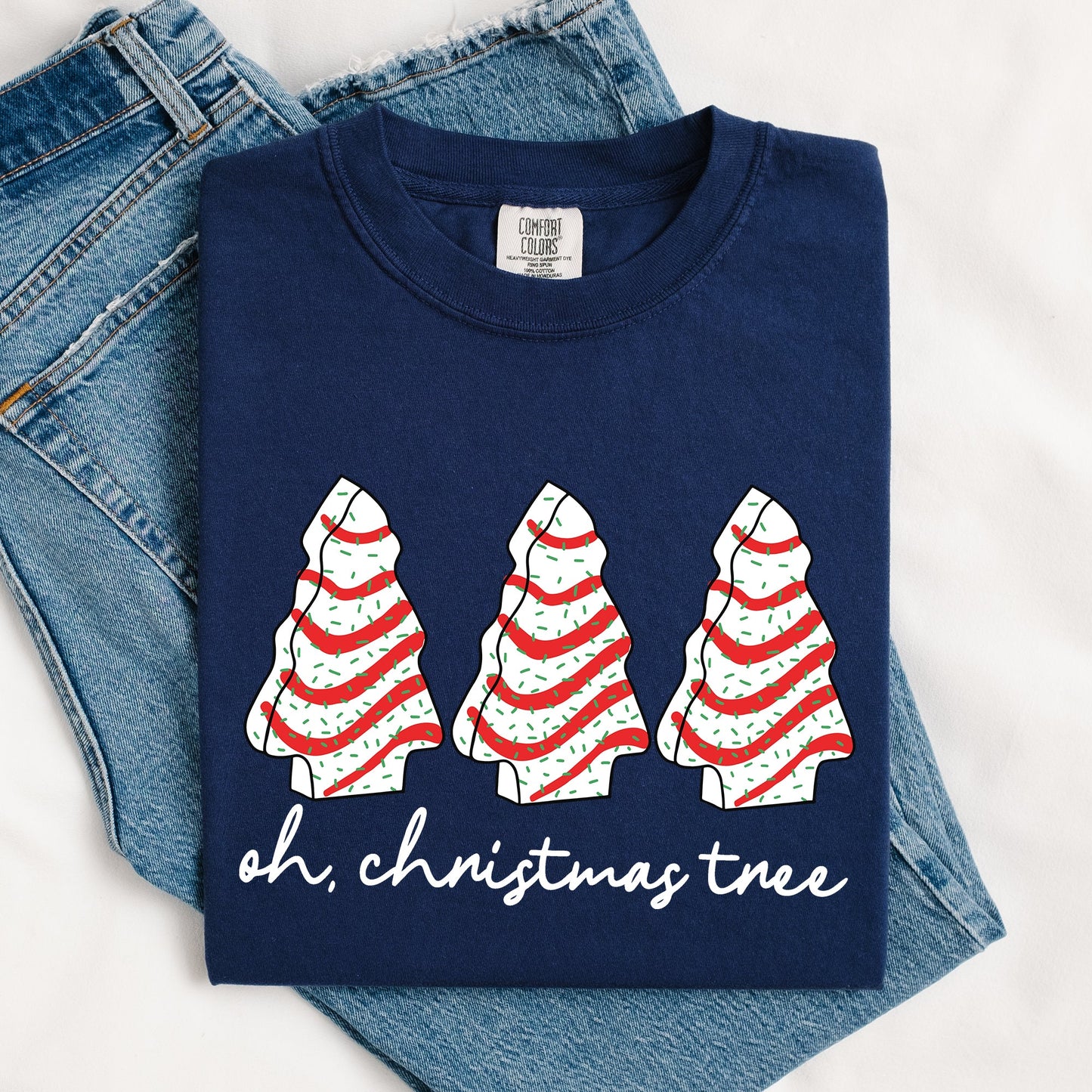 Oh Christmas Tree, Cakes, Winter, Snacks, Santa, Snow, Xmas Tshirt Comfort Colors T-Shirt