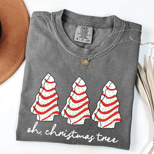 Oh Christmas Tree, Cakes, Winter, Snacks, Santa, Snow, Xmas Tshirt Comfort Colors T-Shirt