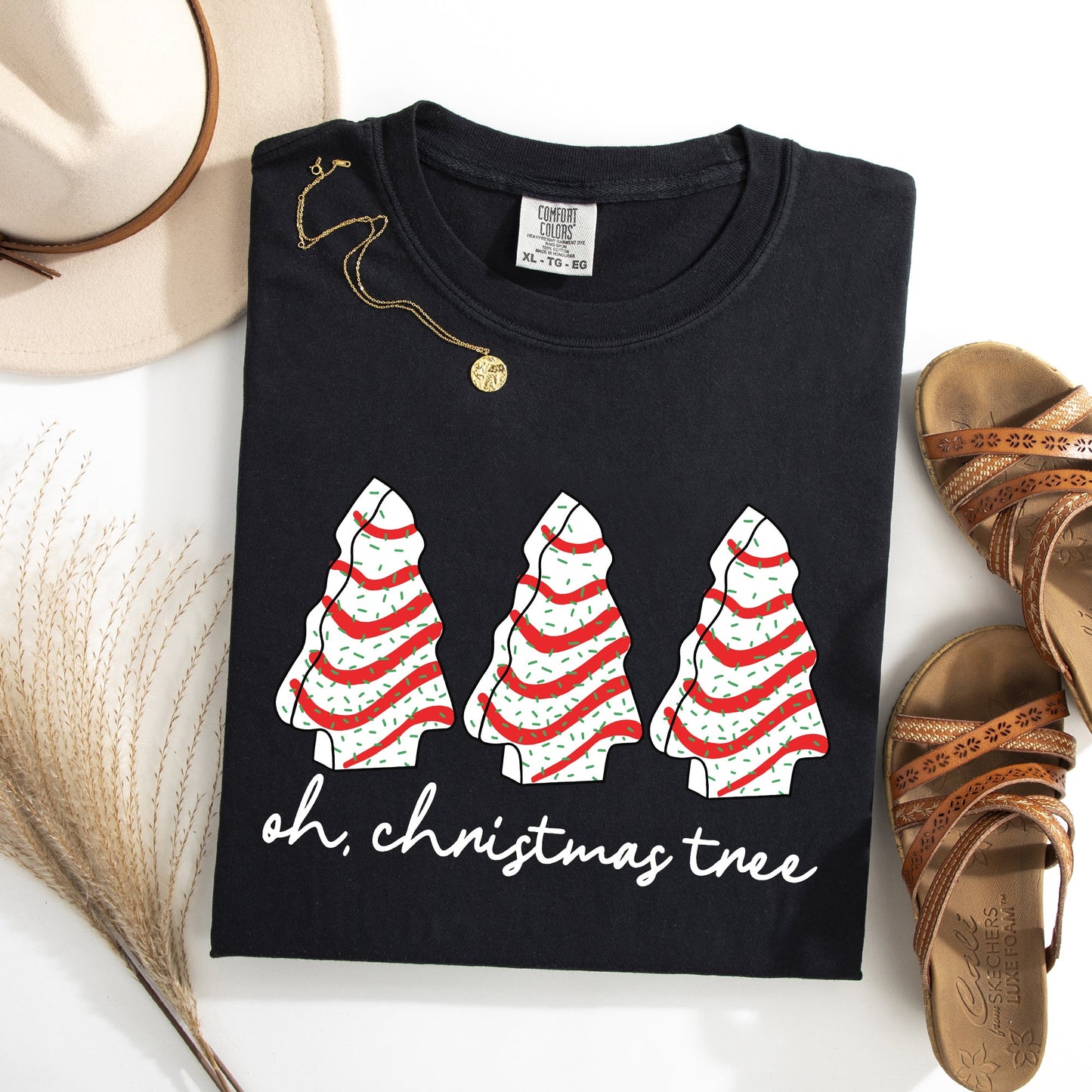 Oh Christmas Tree, Cakes, Winter, Snacks, Santa, Snow, Xmas Tshirt Comfort Colors T-Shirt