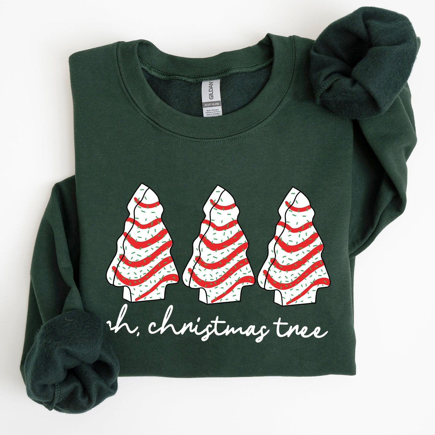 Oh Christmas Tree, Cakes, Winter, Snacks, Santa, Snow, Xmas Sweatshirt