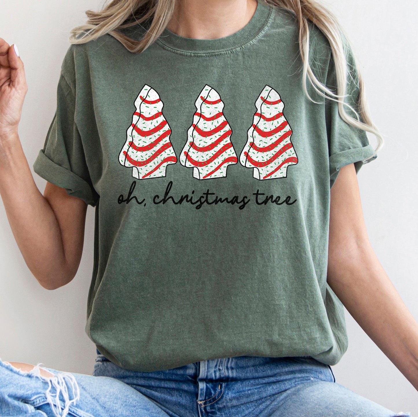 Oh Christmas Tree, Snack, Little Debbie, Comfort Colors Tshirt
