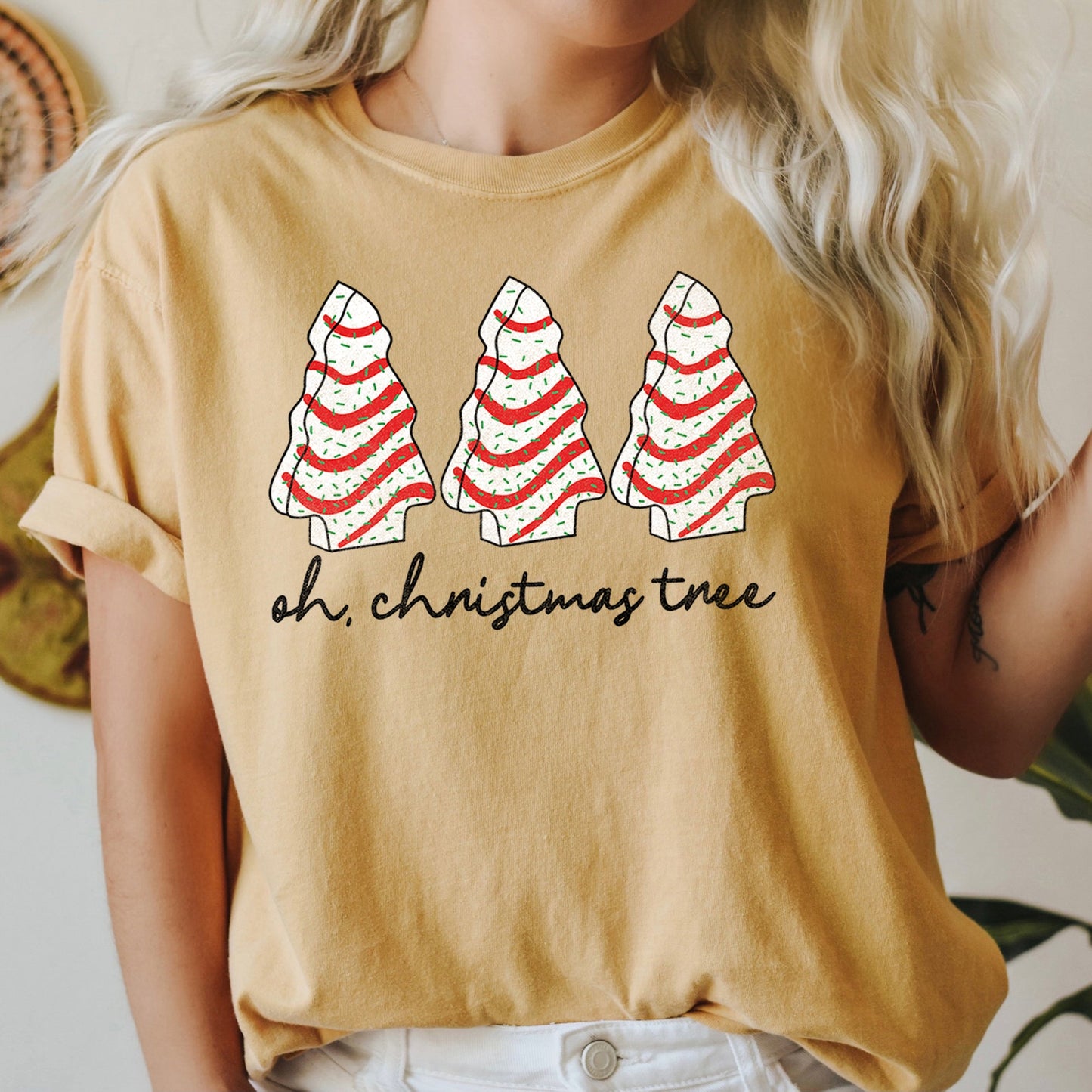 Oh Christmas Tree, Snack, Little Debbie, Comfort Colors Tshirt