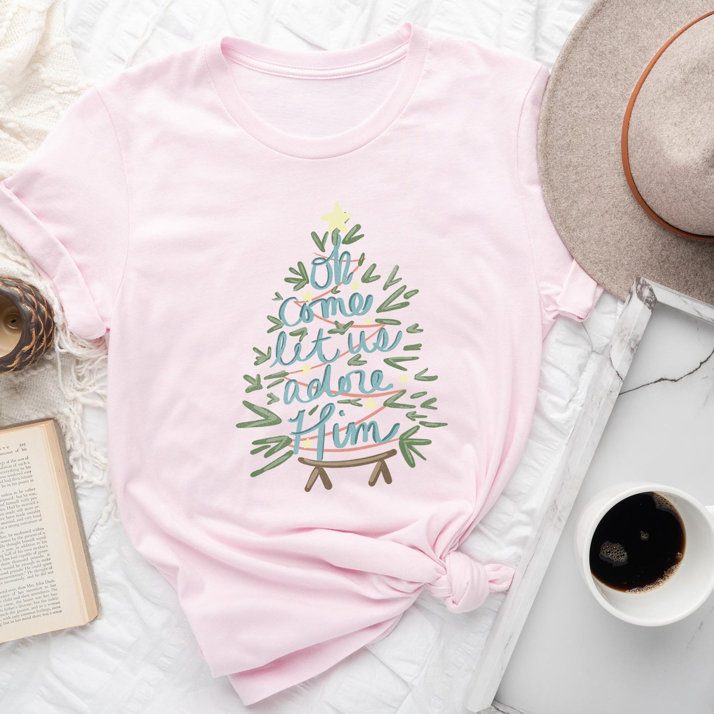 Oh Come Let Us Adore Him, Christmas, Religious, Christian, Carol Super Soft Tees