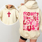 Oh How He Loves Us, Valentine's Day, Christian, Religious, Bible, Front and Back Hoodie, Hooded Sweatshirt