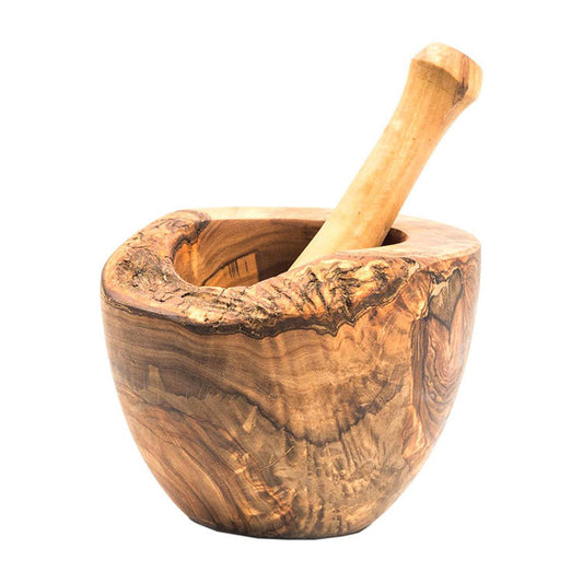 Olive Wood Rustic Mortar and Pestle | Kitchen [Wood] | Kitchen + Metal