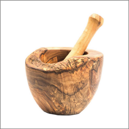 Olive Wood Rustic Mortar and Pestle | Kitchen [Wood] | Kitchen + Metal