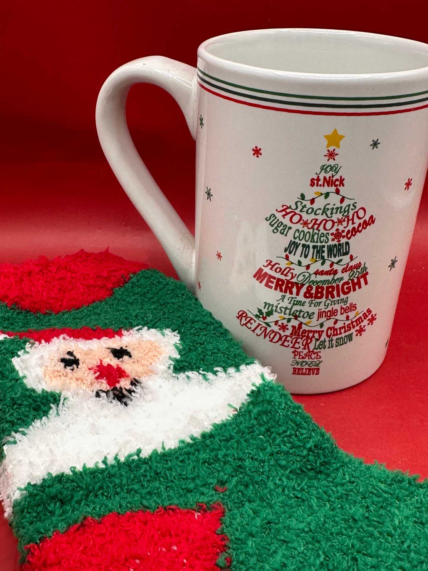 Christmas Mug with Fuzzy Christmas Socks