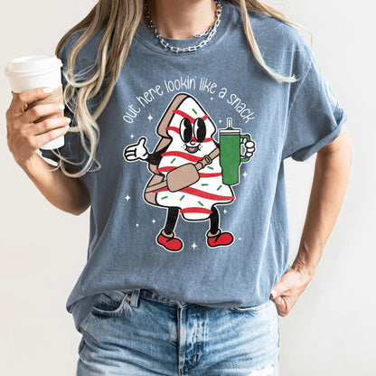 Out Here Looking Like A Snack, Christmas Tree, Little Debbie, Bougie, Comfort Colors Tshirt