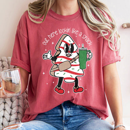 Out Here Looking Like A Snack, Christmas Tree, Little Debbie, Bougie, Comfort Colors Tshirt