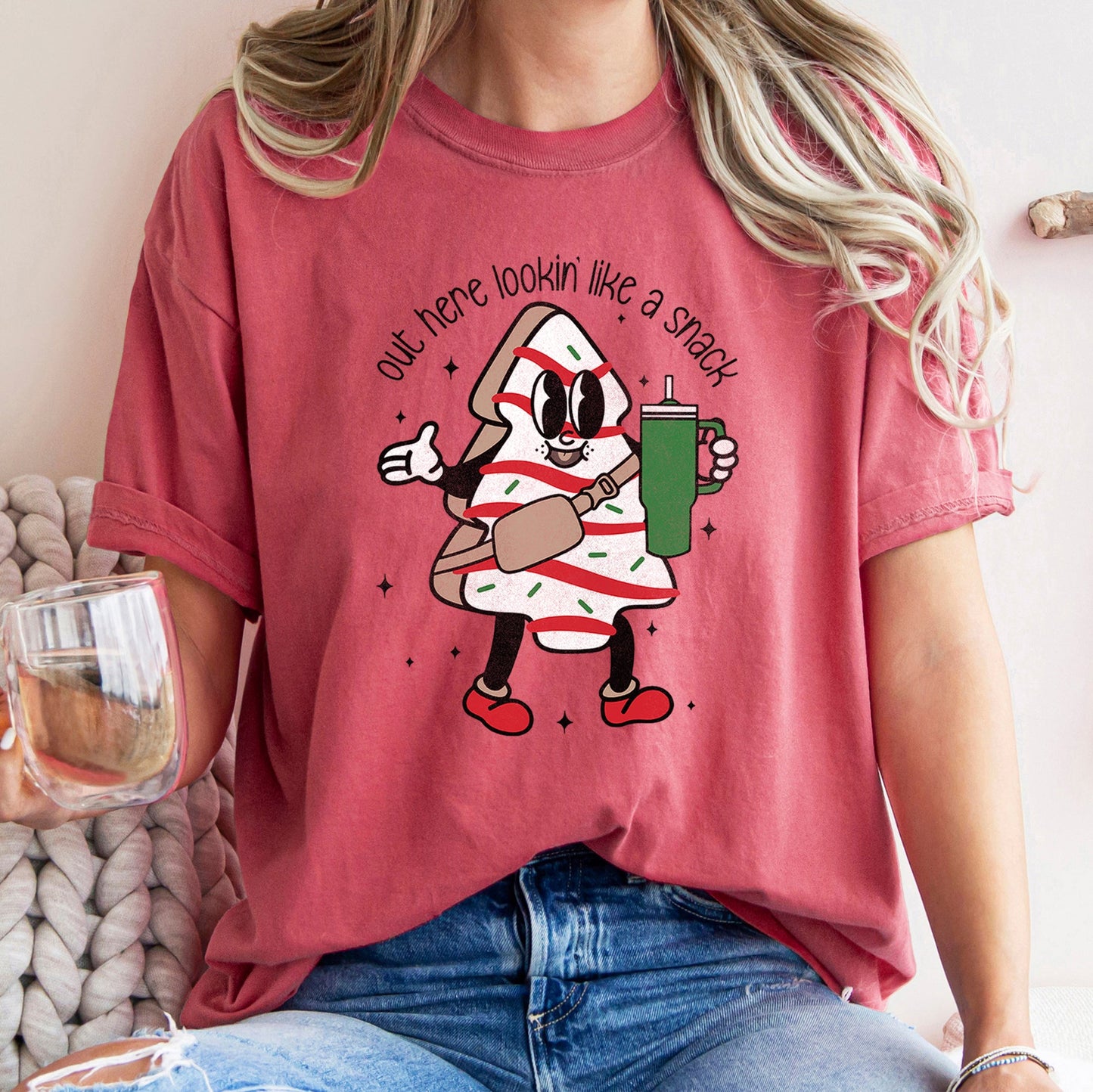 Out Here Looking Like A Snack, Christmas Tree, Little Debbie, Bougie, Comfort Colors Tshirt