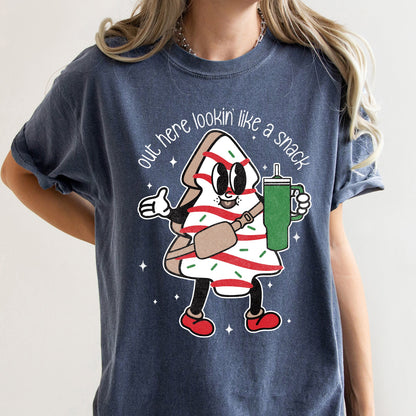 Out Here Looking Like A Snack, Christmas Tree, Little Debbie, Bougie, Comfort Colors Tshirt