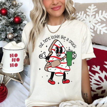 Out Here Looking Like A Snack, Christmas Tree, Little Debbie, Bougie, Comfort Colors Tshirt