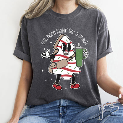 Out Here Looking Like A Snack, Christmas Tree, Little Debbie, Bougie, Comfort Colors Tshirt