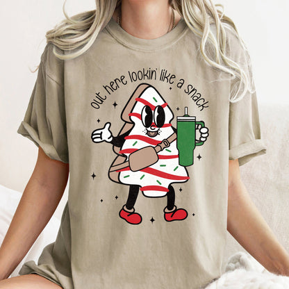 Out Here Looking Like A Snack, Christmas Tree, Little Debbie, Bougie, Comfort Colors Tshirt