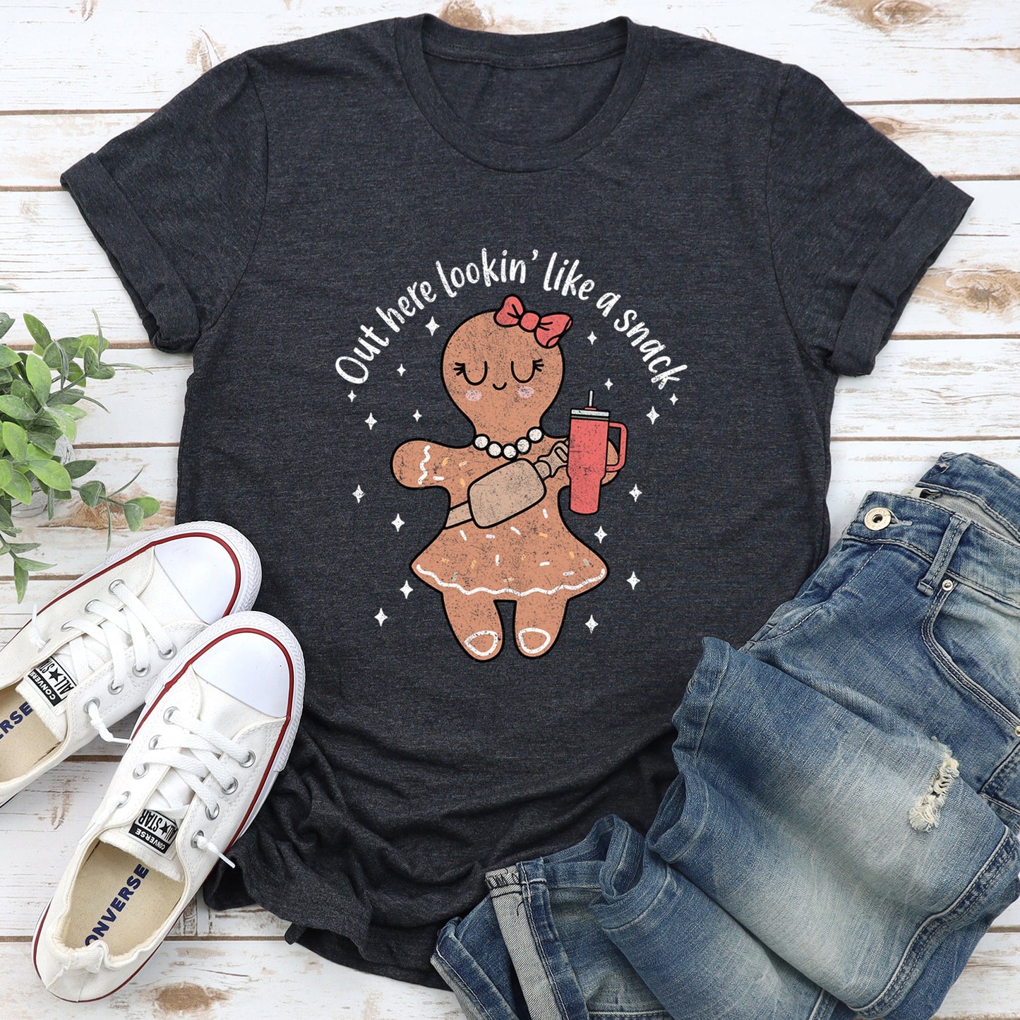 Out Here Looking Like A Snack, Gingerbread Girl, Stanley, Christmas Super Soft Tees