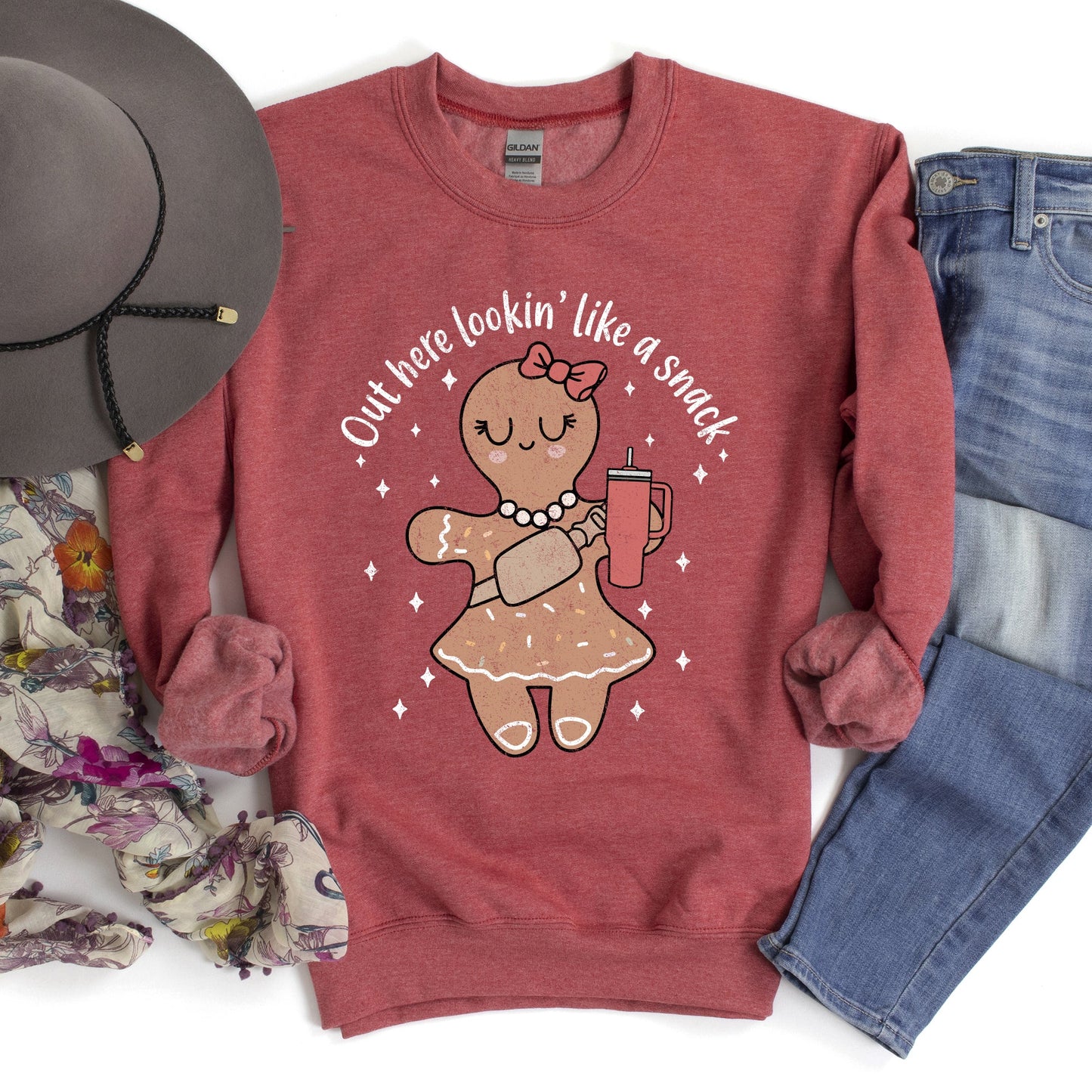 Out Here Looking Like A Snack, Gingerbread Girl, Stanley, Christmas Sweatshirt