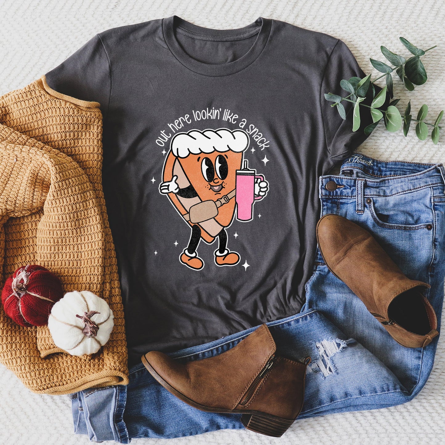 Out Here Looking Like A Snack, Pumpkin Pie, Thanksgiving, Super Soft Tees