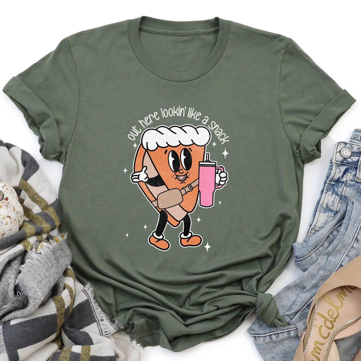 Out Here Looking Like A Snack, Pumpkin Pie, Thanksgiving, Super Soft Tees