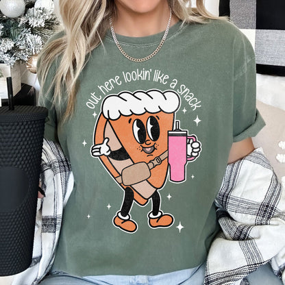 Out Here Looking Like A Snack, Pumpkin Pie, Thanksgiving, Little Debbie, Bougie, Comfort Colors Tshirt