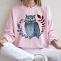 Owl, Folk Art, Scandinavian, Winter, Christmas Sweatshirt